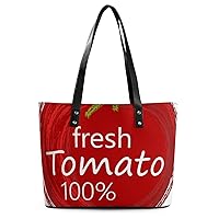 Womens Handbag Red Tomatoes Leather Tote Bag Top Handle Satchel Bags For Lady