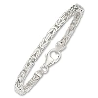Cozmos Fine Silver Byzantine Chain Necklace Bracelet 925 Sterling Silver 2 mm – 15, 20, 25, 30, 35, 40, 45, 50, 55, 60, 65, 70, 75, 80, 85, 90, 95, 100 cm., Silver