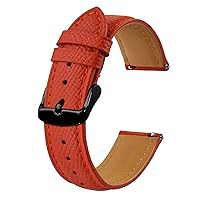 BISONSTRAP Texture Leather Watch Straps for Women and Men, Watch Replacement Bands with Quick Release, 18mm 20mm 22mm