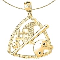 Jewels Obsession Silver Baseball Diamond Necklace | 14K Yellow Gold-plated 925 Silver Baseball Diamond Pendant with 18