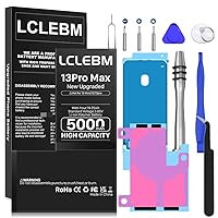 LCLEBM [5000mAh] Battery for iPhone 13 Pro Max, 2024 New 0 Cycle Higher Capacity Battery Replacement for iPhone 13 Pro Max Model A2645, A2644, A2643, A2641, A2484 with Complete Repair Tools Kits