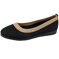 Dressy Knit Ballet Shoes Cozy Flats Shoes Almond Toe Comfortable Dressy Slip On Flat for Dance Tai-Chi Martial Art