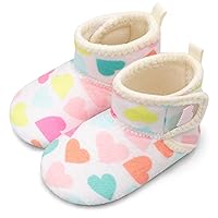 BARERUN Toddler Slippers Girls Boys House Shoes Baby Winter Booties Plush Cozy Kids House Slipper Warm Lightweight Infant Walking Shoes Socks