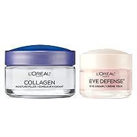 L'Oreal Paris Collagen Face Moisturizer Day and Night Cream, 1.7 oz + Dermo-Expertise Eye Defense Eye Cream, 0.5 oz