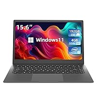15.6 inch laptop computer,Intel Celeron Quad-Core Up to 2.2 GHz,4GB RAM and 192GB SSD,Windows 11 Laptop computers with FHD IPS,slim and lightweight notebook,Work and students laptops,Gray,WPS