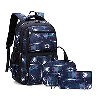 Galaxy-Print School-Bag Backpack for Boys Middle-School Elementary Bookbag