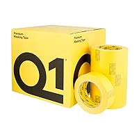 1-1/2 inch (36mm X 55m) Premium High Performance Automotive Yellow Masking Tape - High Temperature - Case of 24 Rolls