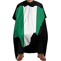 Nigeria Flag Map Hair Cutting Cape Salon Haircut Apron Barbers Hairdressing Cape with Adjustable Snap Closure