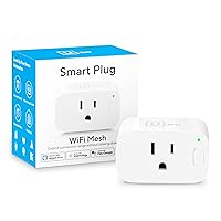 Smart Plug, Smart Home Wi-Fi Mesh Outlet, 15A Ultra Efficient Smart Plug Compatible with Alexa, Google Home & IFTTT, No Hub Required, 2.4GHz Wi-Fi, Remote Control, ETL Certified, 1Pack