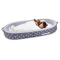 Mooedcoe Foldable Toddler Floor Bed with Sides, Portable Toddler Bumper Bed for Travel Kid Foam Sleeping Cot