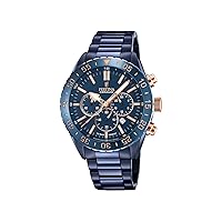 Festina F20576/1 Men's Analogue Quartz Watch with Stainless Steel Strap, Blue, blue, Bracelet