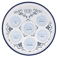 Elegant Ceramic Passover Seder Plate Floral Renaissance Design - 12.25