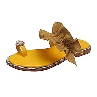 Comfortable Sandals For Women Flip Flop Sandals Ladies Fashion Summer Bohemian Style Solid Color Pearl Sleeve Toe Flat