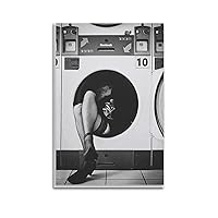 Women Drinking Wine in A Washing Machine Print Black And White Feminist Posters Poster Album Cover Posters for Bedroom Wall Art Canvas Posters Music Album Cover Poster 24x36inch(60x90cm) Unframe-style
