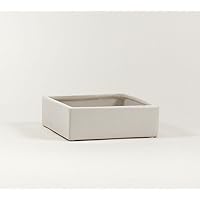 WGV AZ_CBC0803WT Modern Low Block Ceramic Pot, White