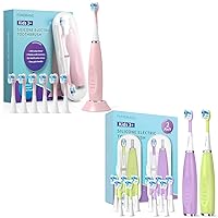 Kids Electric Toothbrushes 3 Pack Smart Sonic Toothbrush for Boys and Girls 3 4 5 6 7 8 9 10 11 12 (Pink+Purple+Green)