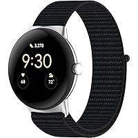 [PCATEC] Google Pixel Watch Band Replacement Belt, Metal Connector, Nylon Velcro Strap, Replacement Band, Sports Loop, Nylon Braid, Lightweight, Easy Adjustment