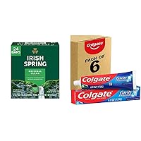 Irish Spring Bar Soap for Men, Original Clean - 3 Count (Pack of 8) & Colgate Cavity Protection Toothpaste with Fluoride, Great Regular Flavor, 6 Ounce (Pack of 6)