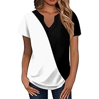 Women's Short Sleeve Round Neck Shirts Activewear T-Shirt Printed Gradient Tops Casual Loose Fit Tshirt Tunic Tops Casual Summer Women's Printed Tops Basic Short Sleeve Tops T Shirts