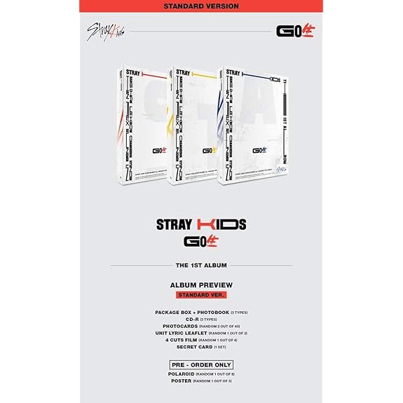 Stray Kids 1st Album - GO生 Standard Version (Random Ver) CD + Poster
