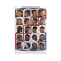 WJJCDBB Barber Shop Boy Haircut And Stylish Men's Haircut Guide Art Poster (1) Canvas Poster Wall Art Decor Print Picture Paintings for Living Room Bedroom Decoration Unframe-style 12x18inch(30x45cm)