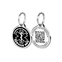 Service Animal QR Code ID Tag - Service Dog Tags: Instant Online Profile Access and Scan Location Email Alerts