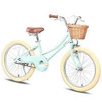 Petimini Girls Bike with Basket for 2-12 Years Old Kids, 12 14 16 18 20 Inch Bicycle with Bell Training Wheels, Multiple Colors
