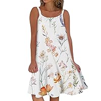 Dresses for Women 2024, Women's Beach Casual Sleeveless Cute Sling Tank Dress, S XXXL