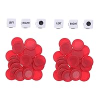 2 Sets Game Dice Cool Dice Game Poker Chips Counting Chip Dice Poker Dice Bingo Marker Chip for Adults Poker Cards for Red Six Colors Fun Games Acrylic