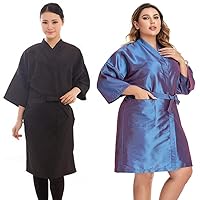 PERFEHAIR Salon Robes for Client, Balck & Purple