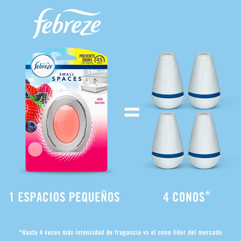 Febreze Small Spaces Air Freshener, Wild Berries, Odor Fighter for Strong Odors (1 Count)