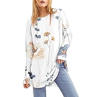 Long Sleeve Graphic Tees for Women Womens Long Shirts to Wear with Leggings Womens Tunics Tops Plus Size Casual Tops Loose Long Sleeve Shirts for Women Tunics to Wear with Leggings Womens
