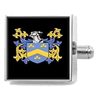 Lynch England Heraldry Crest Sterling Silver Cufflinks Engraved Message Box