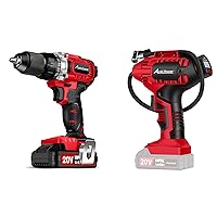 AVID POWER 20V Cordless Drill Set, Brushless Drill Bundle with Cordless Tire Inflator Air Compressor
