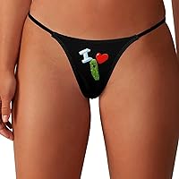 I Love Pickles Women Panties Thongs Low Rise G-String Brief Hipster Underwear