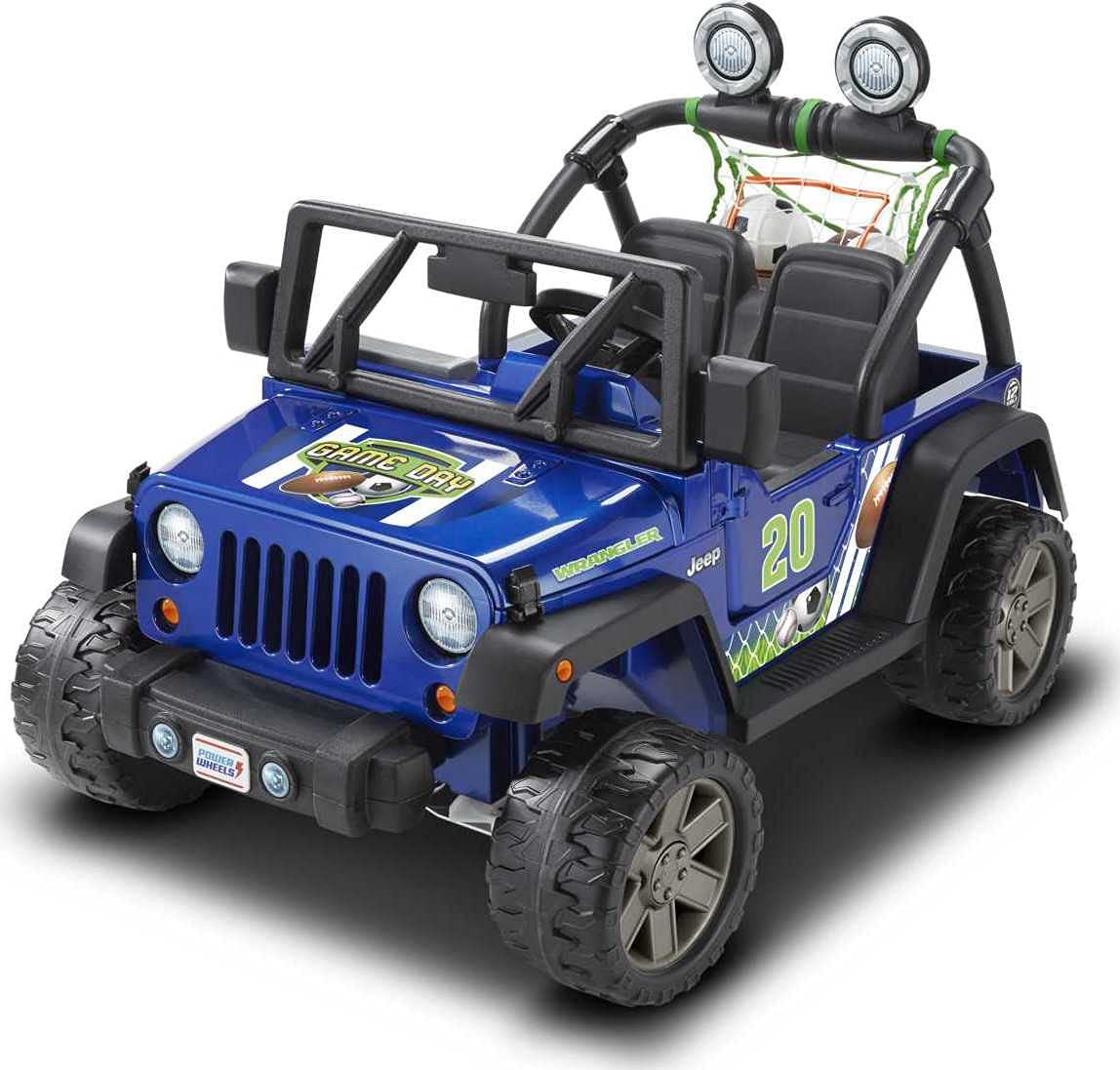 Mua Power Wheels Gameday Jeep Wrangler Ride-On Toy with Sounds Sports Net &  3 Balls, Multi-Terrain Traction, Seats 2 [Amazon Exclusive] trên Amazon Mỹ  chính hãng 2023 | Fado