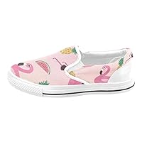 Unisex Pink Flamingos Swim Pineapple Watermelon Glasses Slip-on Canvas Kid's Shoes (Big Kid) for Girl