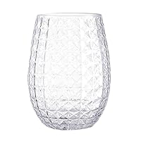 Shatterproof Plastics Short Wine Cup Pineapples Drinking Glass Unbreakable Glass Indoor Outdoor Use Fall-Proof 16oz Cocktail Wine Cup