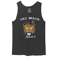 Front Tiger Graphic Japanese Till Death Anime Men's Tank Top