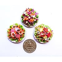 3 Salad Vegetarian Dollhouse Miniature Food,Tiny Food,Doll Collectibles,Doll Food