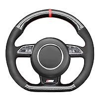 MEWANT Hand Stitch Carbon Fiber und Suede Car Steering Wheel Cover for Audi A5 / A7 / RS 5 / RS 7/ S3 / S4 / S5 / S6 / S7