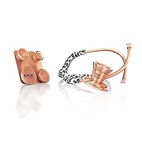 MDF Snow Leopard Rose Gold ProCardial Cardiology Stethoscope + MDF Pediatric and Neonatal Attachments with Clip