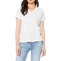 Ladies' Relaxed Jersey Relaxed Fit Cotton Short Sleeve V-Neck T-Shirt for Women’s