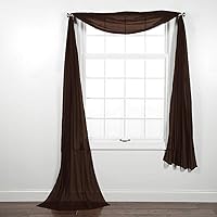 Elegant Solid Sheer Voile Window Curtain Treatment Panel Drapes Or Scarf Valance in a Variety of Colors (1 Scarf 54