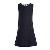 Tommy Hilfiger Girls Solid Jumper Dress, Kids School Uniform Clothes, Little, Big, Size, Navy, 8 Plus
