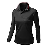 Women's Coolon Fabric Long Sleeve Pocket Point Polo T-Shirt