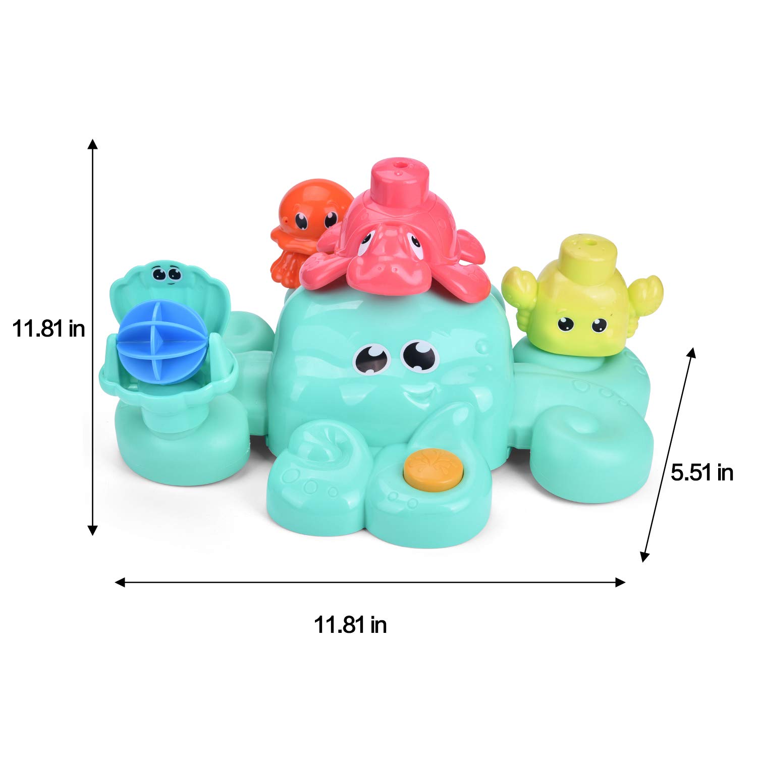 FUN LITTLE TOYS Bath Toys for Toddlers, 5 PCs Bath Tub Toys Set, Spray Water Toys for Kids, Best Gifts for Boys & Girls