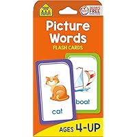 School Zone - Picture Words Flash Cards - Ages 4 and Up, Preschool to Kindergarten, Phonics, Early Reading Words, Sight Words, Word-Picture Recognition, and More
