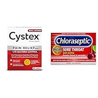 Cystex UTI Pain Relief & Chloraseptic Cherry Sore Throat Lozenges, 48 Count & 18 Count