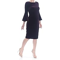 Calvin Klein Women's Bell Sleeve Velvet Sheath Cd7v133e